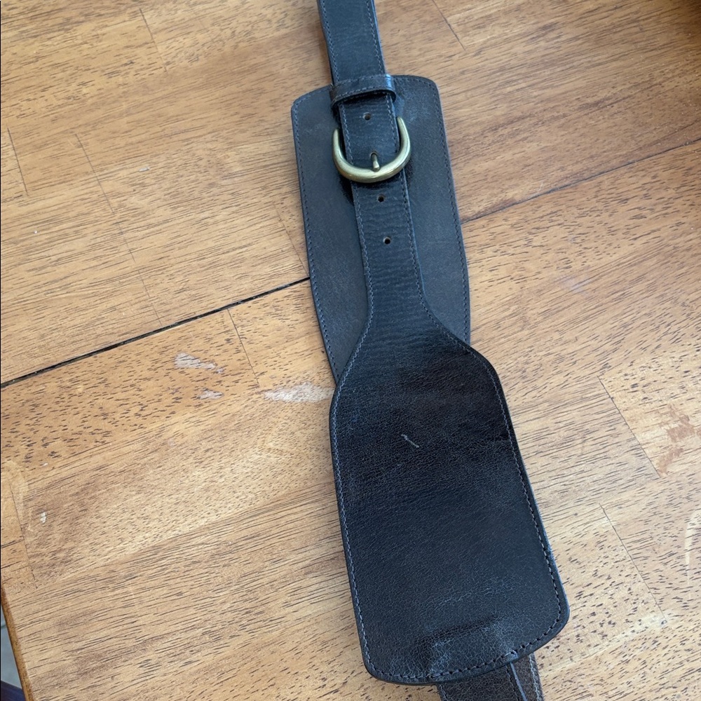 Garnet Hill Chocolate Brown Leather Belt- Suze Large